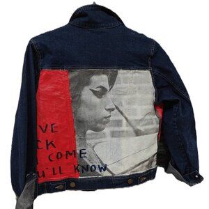 Custom Hand-Painted Lois Denim Jacket – Size S – One-of-a-Kind